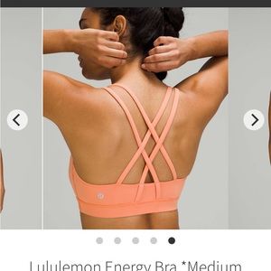 Lululemon Pastel Orange Energy Bra